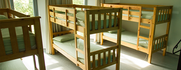 Both bunks and single beds are available