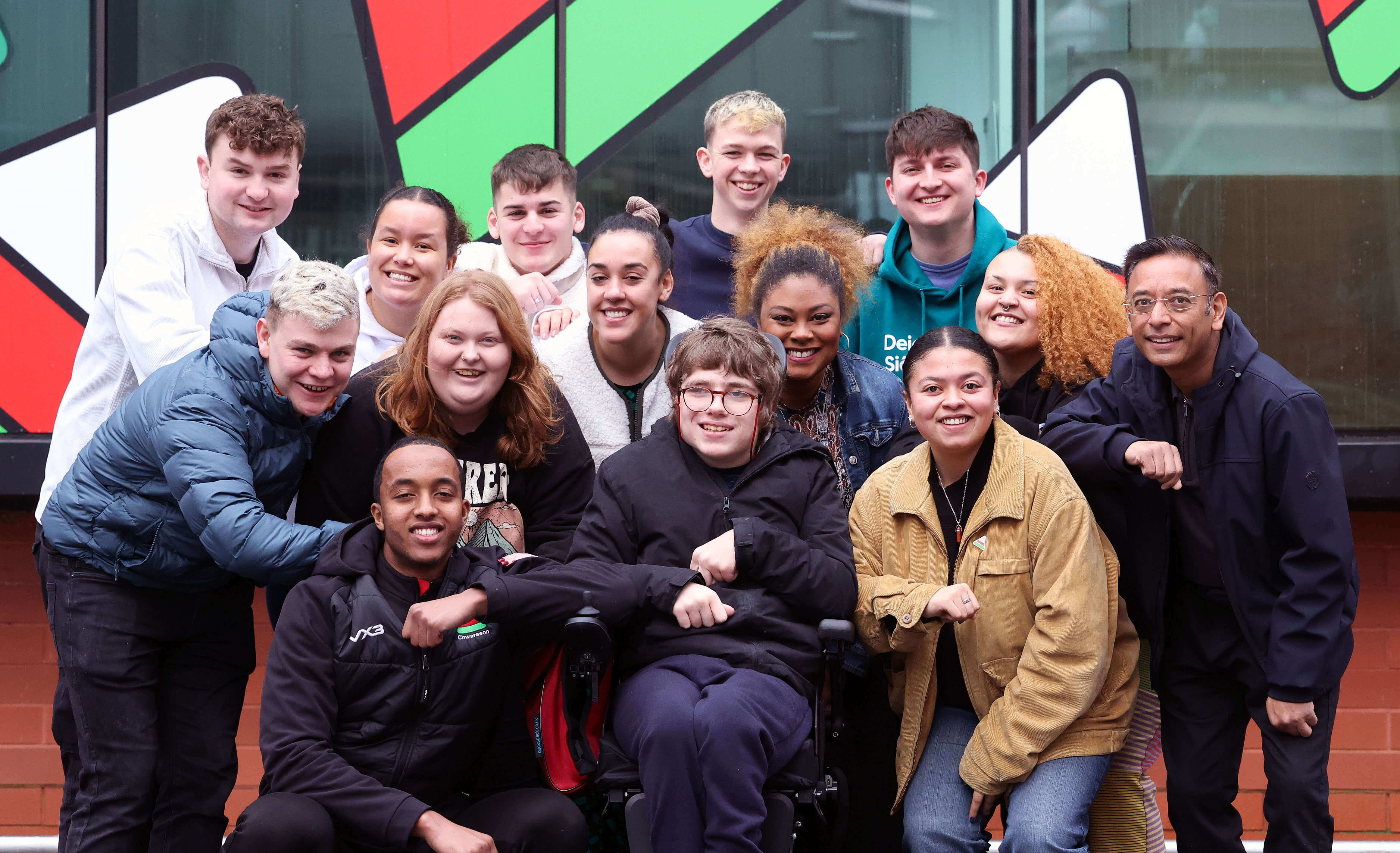 Cardiff University students, Eädyth, Natalie Jones and Sunil Patel at the 2023 Peace and Goodwill Message workshop