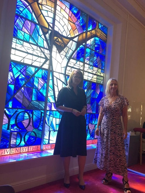 Siân Lewis and Kirsty Williams MS by the Wales Window