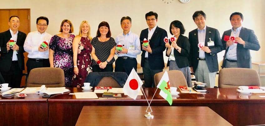 Urdd Chief Executive meets some of the senior officials of the Kitakuyshu Region in Japan, September 2020