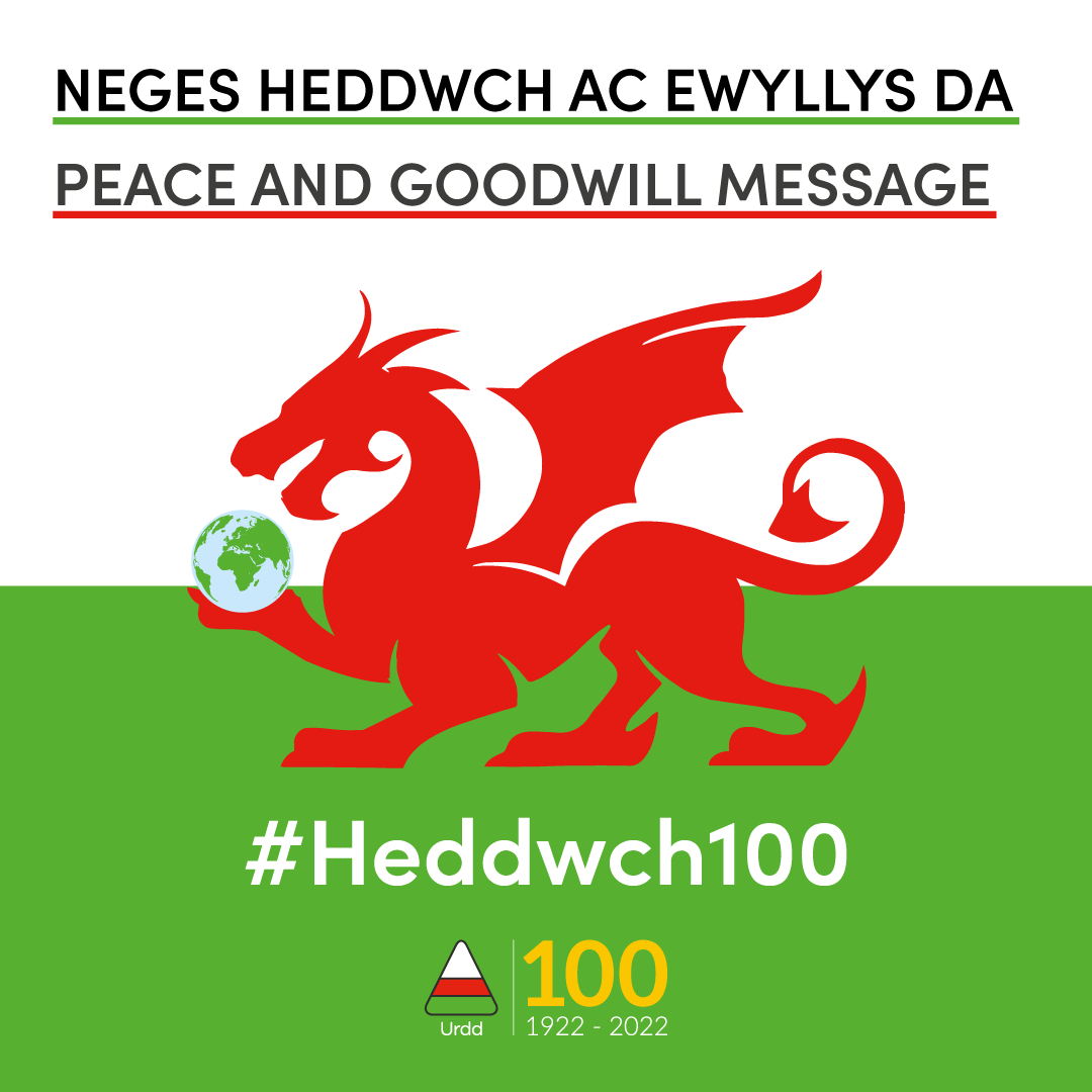 Neges Heddwch ac Ewyllys Da 2022 Urdd Gobaith Cymru